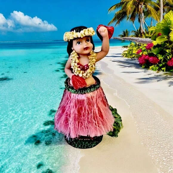 Aloha Hawaiian Hula Girl Dancer Nodder Bobble Head - Picture 1 of 13